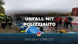 Unfall mit Polizeiauto bei Retzbach Drei Menschen schwerverletzt [upl. by Anytsirk]