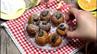 CASTAGNOLE RIPIENE DI NUTELLA  Frittelle di Carnevale anche Bimby [upl. by Nivel]