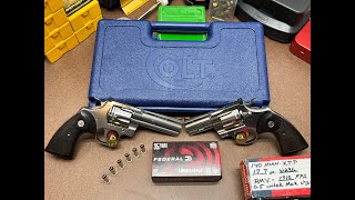 Colt Pythons 3 amp 4 inch barrels Head to Head testing [upl. by Lyreb241]