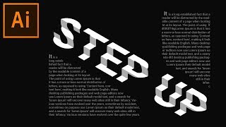 Stepped Letters Design  Illustrator Text Effect Tutorial [upl. by Strickler]