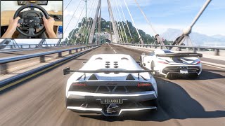 Lamborghini Sesto Elemento  Goliath Race  Forza Horizon 5  Steering Wheel Gameplay [upl. by Ahsiem206]