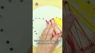 Easy DIY STRING ART for beginners🌀🎨🧵 HooplaKidz How To shorts [upl. by Assilav264]