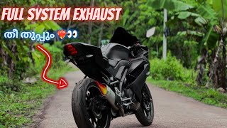 R15 V3 WITH FULLSYSTEM EXHAUST 🥵🚀 വണ്ടി ചുമ്മാ തീ💥r15 v3 [upl. by Rollo148]