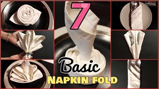 7 Napkin Folding  Restaurant style  How to fold napkins  Quick K Kitchen [upl. by Almeria170]