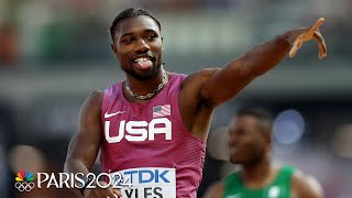 Noah Lyles begins double dreams with strong 100m heat at Worlds  NBC Sports [upl. by Collete]