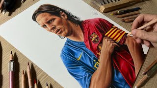 Drawing Lionel Messi 2008 Barcelona • Time Lapse [upl. by Oramug458]