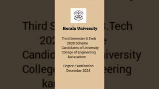 Third Semester BTech exam Kerala University notification [upl. by Snevets]