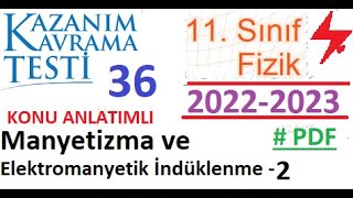 11 Sınıf  Fizik  Kazanım Testi 36  Manyetizma ve Elektromanyetik İndükleme 2  MEB  2022 2023 [upl. by Aicital]