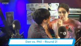 Dan vs Phil  radio show 101113 face painting [upl. by Atinahc]