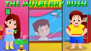 Mulberry Bush  FlickBox Nursery Rhymes  Children Songs with Lyrics  Kids Morning Routine [upl. by Leynwad]