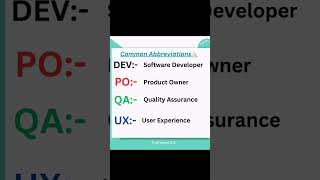 Common Abbreviations used in Software companies👍🏻 [upl. by Auburn]