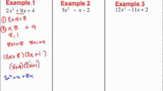 Factorising quadratics where a is not 1mp4 [upl. by Boser]