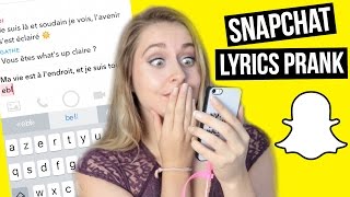 LYRICS PRANK FRANÇAIS  Je piège mes abonnés sur SNAPCHAT [upl. by Tuesday]