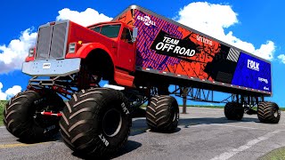 Driving a MONSTER SEMI TRUCK Down a Dangerous Crater in BeamNG Drive Mods [upl. by Buchbinder484]