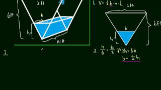 29 Related Rates Example 02 Filling a Trough [upl. by Peirsen]