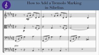 How to Add a Tremolo Marking in Sibelius [upl. by Aiyotal]