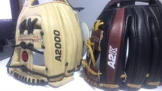 1 minute glove review Wilson A2000 Vs A2K [upl. by Bjork345]