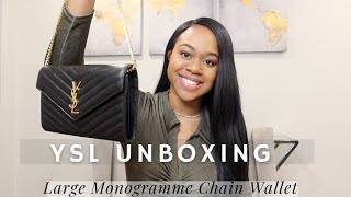 SAINT LAURENT YSL LARGE MONOGRAMME CHAIN WALLET  LUXURY UNBOXING IS IT REALLY WORTH IT [upl. by Ailehc]