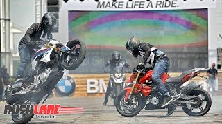 BMW G310R G310GS Stunt Show at India Launch [upl. by Marcy]