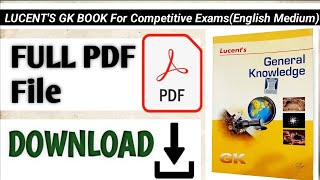 Lucents General Knowledge Book Full PDF Download Free  Mohit Success Academy [upl. by Gunar]