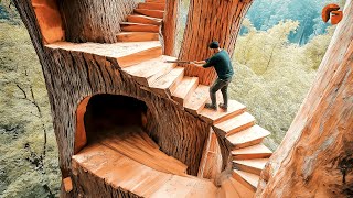 Man Builds Secret Tree House in the Middle of the Forest  Start to Finish by ArtSportArtSport [upl. by Anitnahs552]