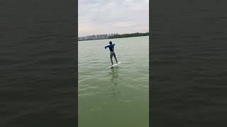 Its hard to use this hydrofoil for the first time Its a nonpowered hydrofoil board [upl. by Eremehc]