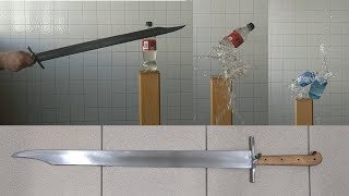 Messer vs bottles in slomo  Schola Gladiatoria cutting challenge 3 [upl. by Ghassan]