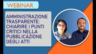 Corso di formazione per Amministrazione trasparente [upl. by Yentrok]