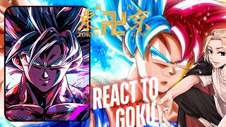 Tokyo revengers react to takemichi as Super Saiyan blue Goku  Gacha life  Mikey  Dragonball hero [upl. by Ardnued958]