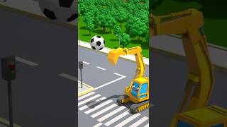 Excavator 🚜Playing Football ⚽️  Cartoon☺️ carcartoon cars cartoon shortsvideo tractor [upl. by Ynnaj631]