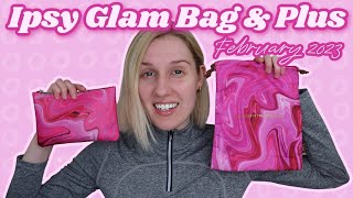 Ipsy Glam Bag amp Glam Bag Plus  February 2023 [upl. by Bbor]