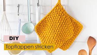 Topflappen mit Perlmuster stricken  DIYGeschenk 🎁 [upl. by Hinkel]