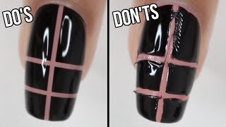 DOs amp DON’Ts striping tape nail art  how to use striping tape [upl. by Aicre]