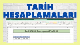 Excel Tarih Farkı hesaplamaları  İki Tarih Arasındaki Yıl Ay Gün Hesaplaması [upl. by Ozzie]