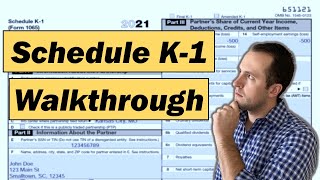 2022 IRS Form 1065 Schedule K1 Walkthrough [upl. by Kauppi]