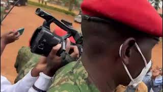 Supporters of Kizza Besigye chants outside Makindye Court Martial [upl. by Inar]