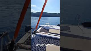 CATAMARAN SAILING EXCESS 12 GREEK YACHTING  How to Sail a Catamaran  Sexy Lady Viral TikTok Shorts [upl. by Halludba]