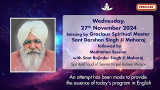 Satsang By Gracious Master Sant Darshan Singh Ji Maharaj  Nov 27 2024 [upl. by Suertemed]