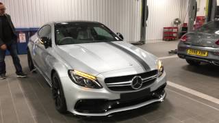 Mercedes C63s AMG Coupe Edition 1 Silver Walkaround [upl. by Enelkcaj]