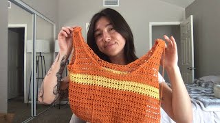 finishing my crochet tank wip  crochet with me [upl. by Bunni]