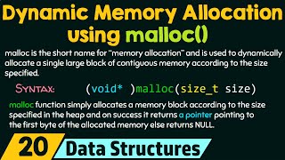 Dynamic Memory Allocation using malloc [upl. by Shoifet949]