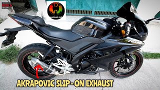 Yamaha R15 V3 Akrapovic SlipOn Exhaust  Sound Test [upl. by Baskett]