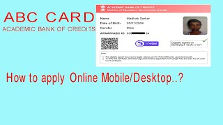 ABC Card II Academic Bank of Credits [upl. by Nemzzaj789]