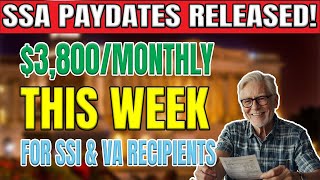 Breaking news SSA Releases 3800 Monthly Payment Schedule for SSI and VA recipents Benefitsquot [upl. by Tessler277]