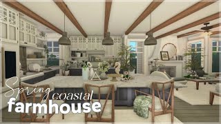 Bloxburg  Coastal TwoStory Spring Family Farmhouse  Roblox  House Build [upl. by Anahsat478]