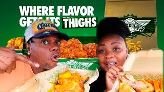 THIGH STOP  WINGSTOP NEW CHICKEN THIGH REVIEW AND MUKBANG [upl. by Saenihp]