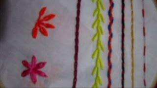 8 Basic Embroidery Stitches  Embroidery stitch for beginners [upl. by Grayce]