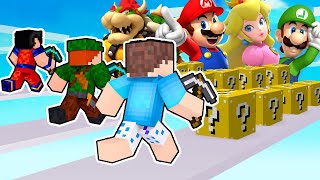 CORRIDA DE LUCKY BLOCK DO SUPER MARIO COM ARMADILHAS NO MINECRAFT [upl. by Gilda]