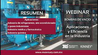 Bombas de Vacío Kinney Aplicaciones  Industria de refrigerantes médica y farmacéutica y química [upl. by Hamrnand]