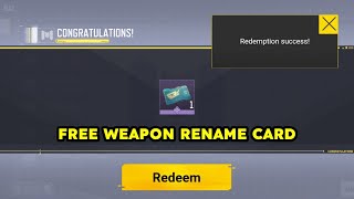 SPECIAL CODE FOR FREE WEAPON RENAME CARD  COD MOBILE [upl. by Wilone]